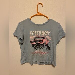 Speedway Kids Graphic Tee - Blue and Pink